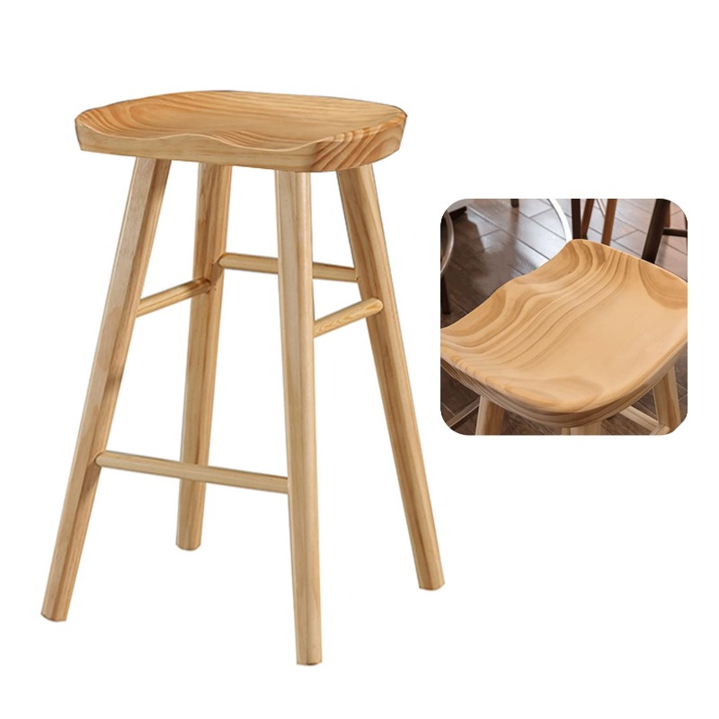 Commercial Kitchen Designer - Japanese Retro Bar Stool Minimalist Wooden