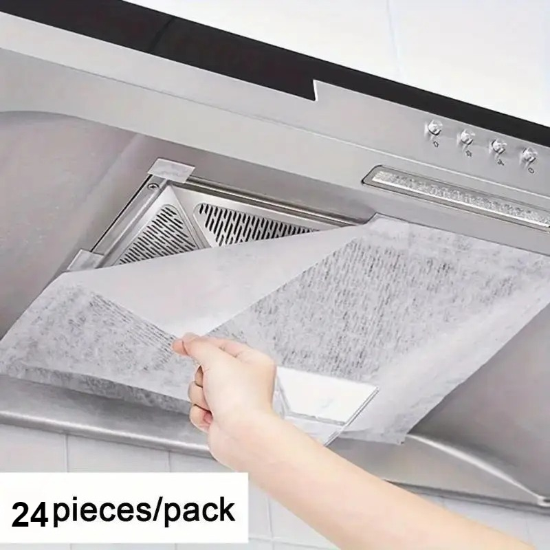 Commercial Kitchen Oil Filter - 24pcs Disposable Hood Oil Filter Paper