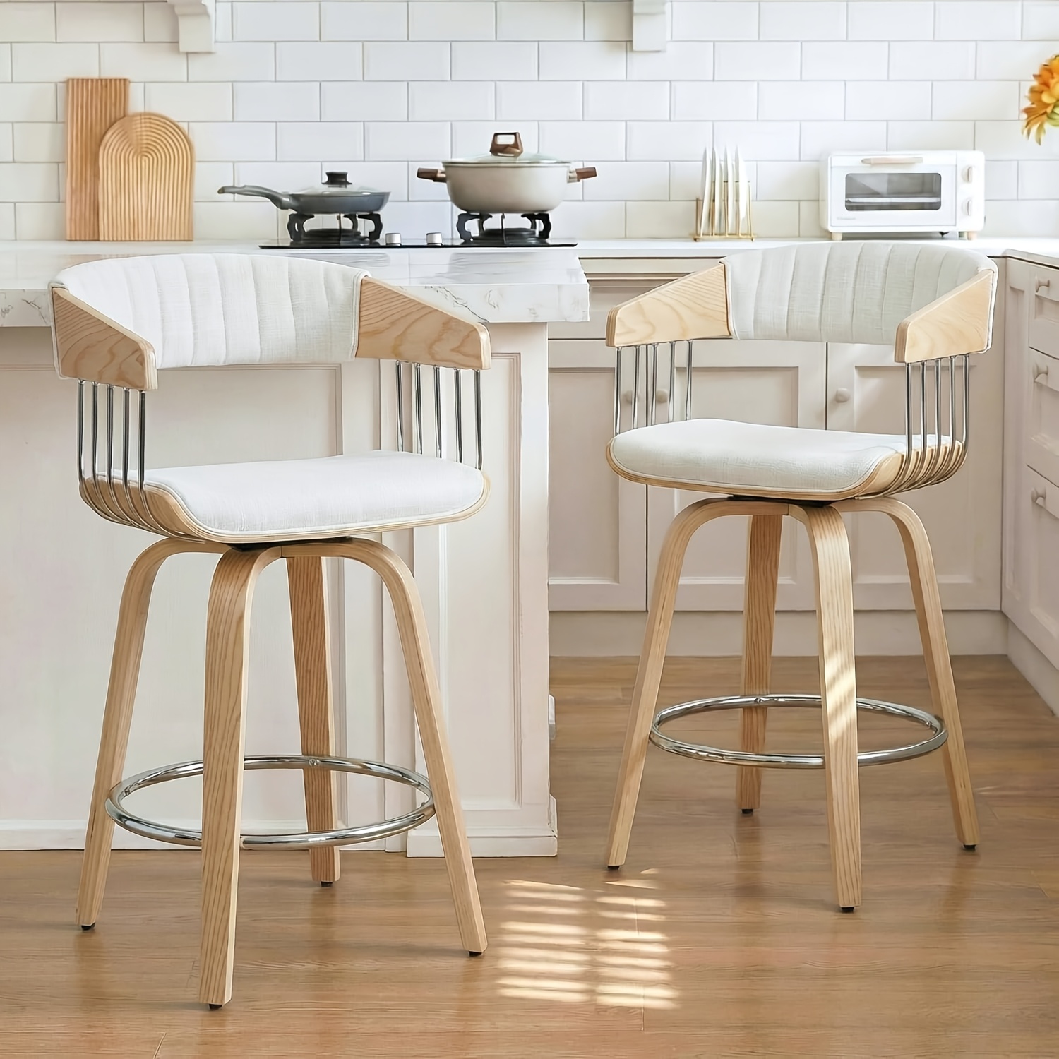 Commercial Kitchen Designer - Set of 2 Swivel Bar Stools