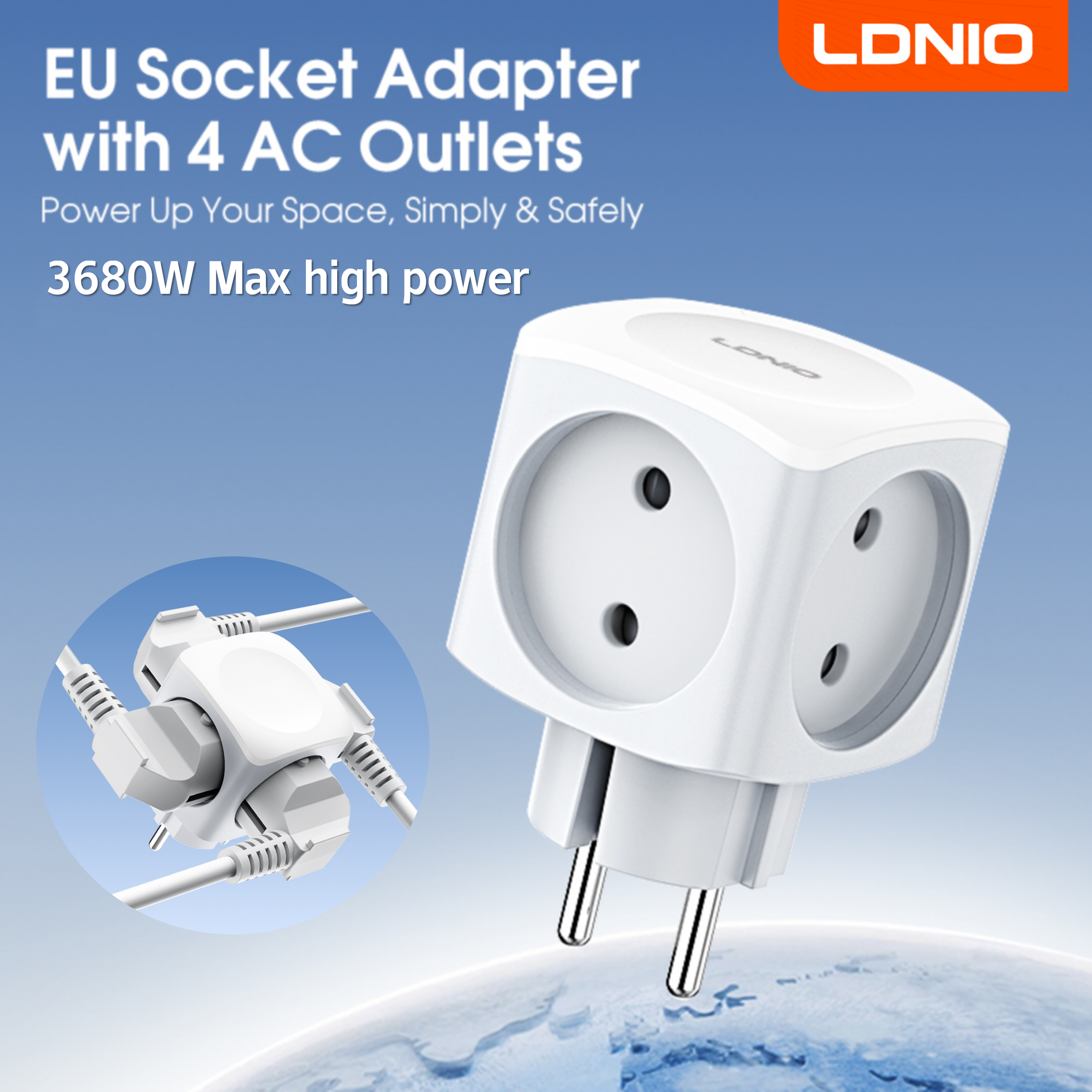 Commercial Kitchen In Residential Home - LDNIO 4 EU Outlet Power Cube,