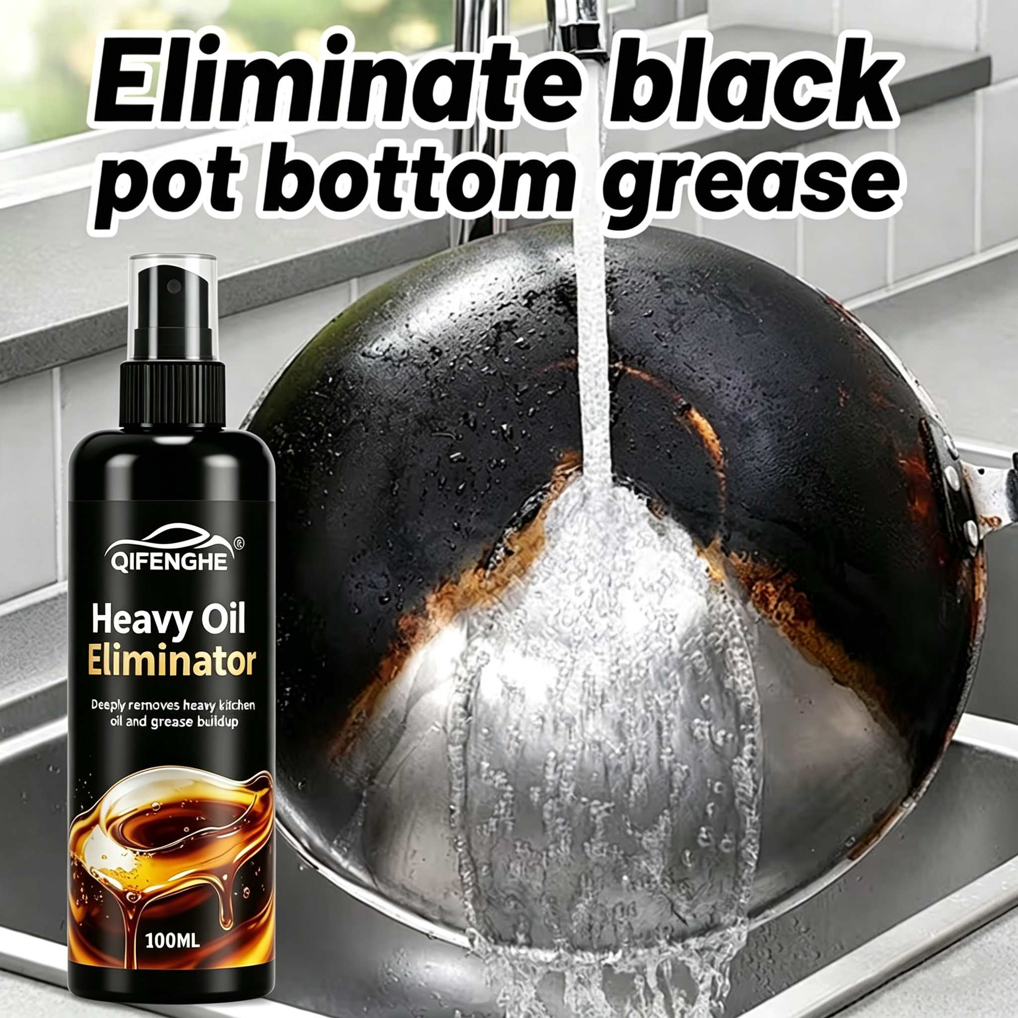 Commercial Kitchen Grease Cleaner - Heavy Oil Eliminator Spray, Kitchen Grease