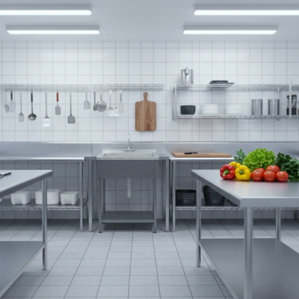 Commercial Kitchen Backsplash - Commercial Restaurant Freestanding Utility Sink Table