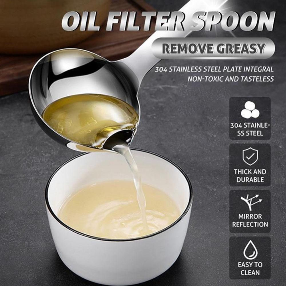 Commercial Kitchen Oil Filter - Oil Soup Separate Spoon Colander Strainer