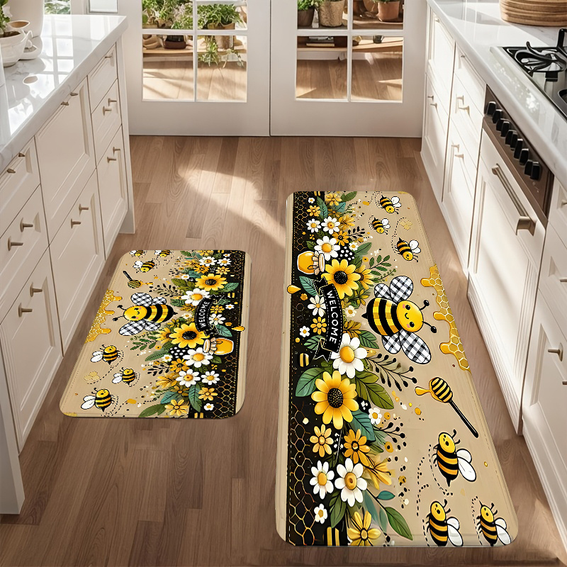 Bee Flower Kitchen Long Carpet - Commercial Kitchen Floor avaliação e preço