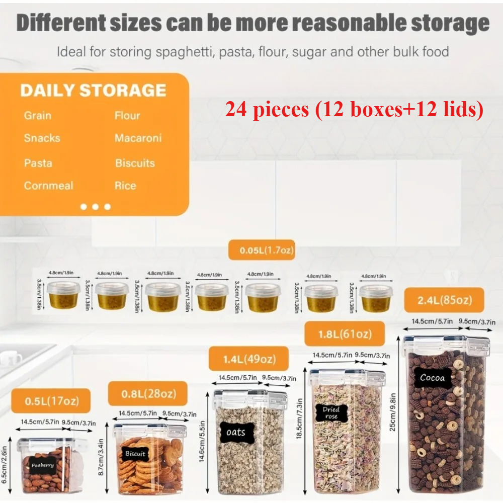 24Pcs Food Storage Containers  - Commercial Kitchen Shed avaliação e preço
