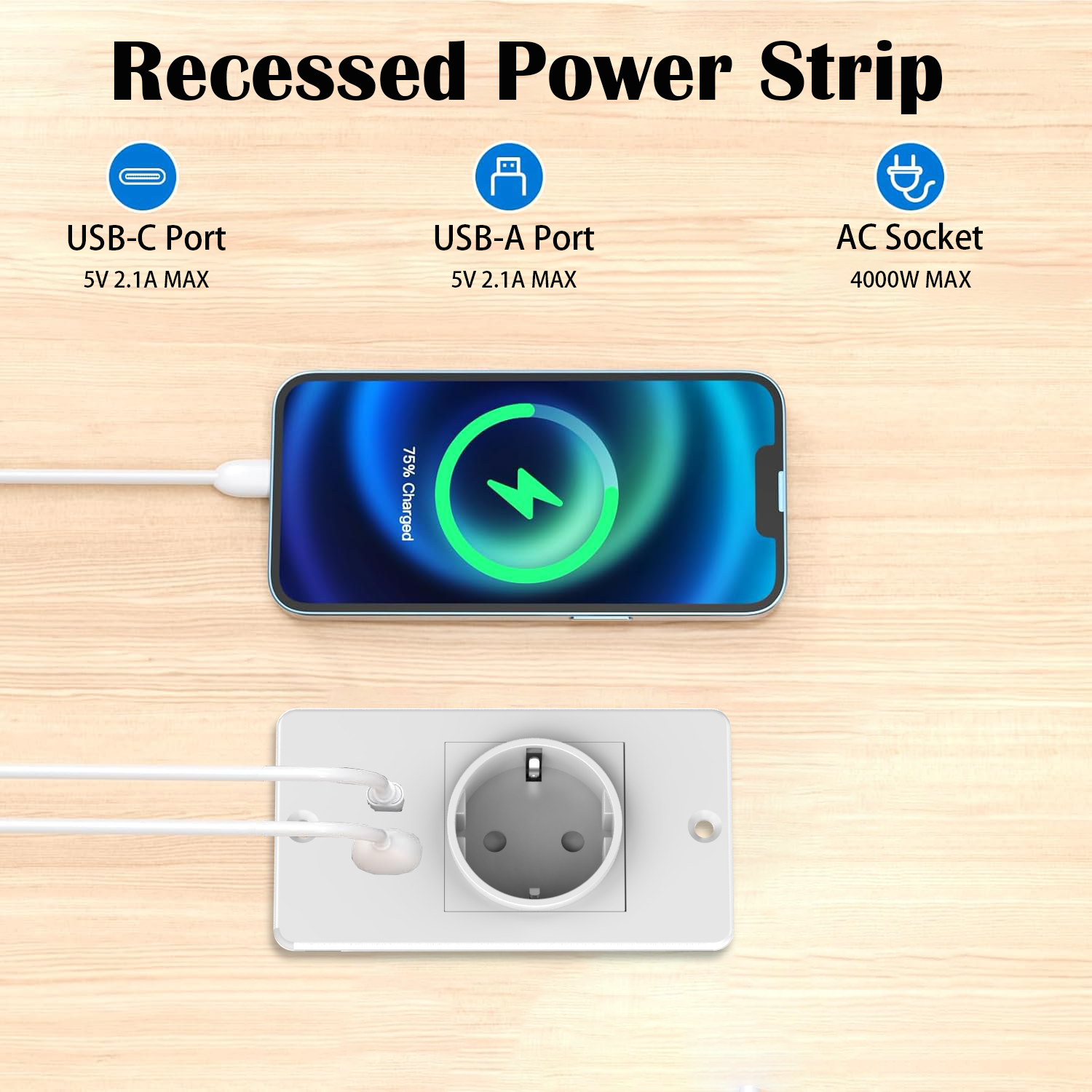 Embedded Power Strip with USB- - Commercial Kitchen In Residential Home avaliação e preço