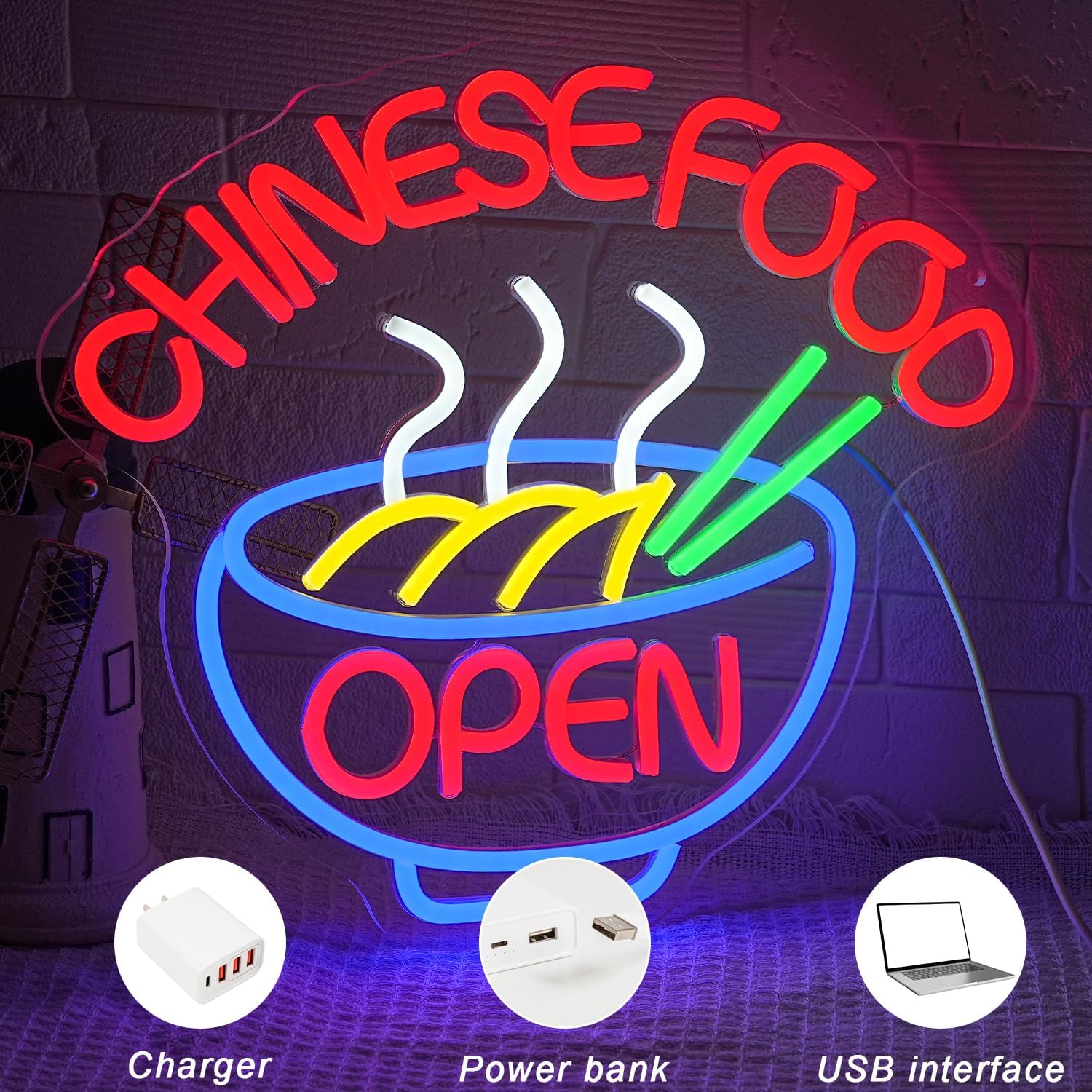 CHINESE FOOD Neon Sign Ramen N - Commercial Kitchen Store avaliação e preço
