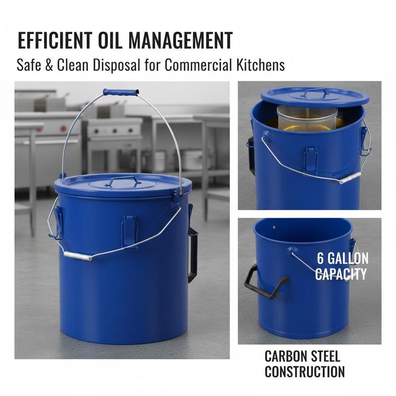 Carbon Steel Oil Storage Pail  - Commercial Kitchen Oil Filter avaliação e preço