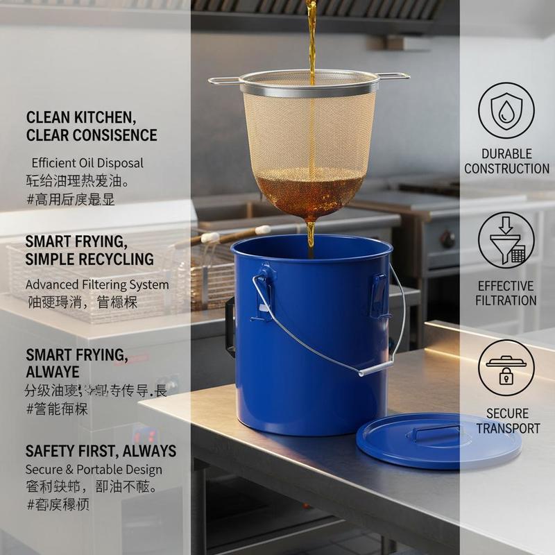 Carbon Steel Oil Storage Pail  - Commercial Kitchen Oil Filter avaliação e preço
