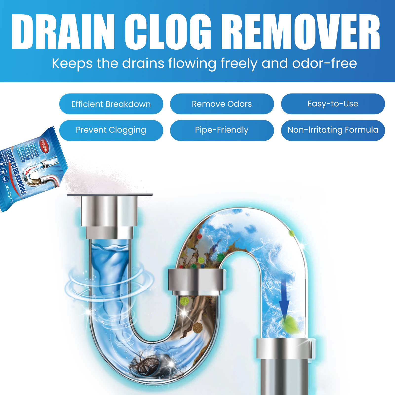 6 Pack 184g Fast Acting Drain  - Commercial Kitchen Grease Cleaner avaliação e preço