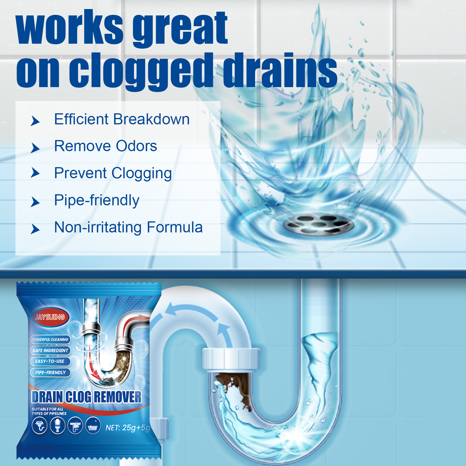 6 Pack 184g Fast Acting Drain  - Commercial Kitchen Grease Cleaner avaliação e preço