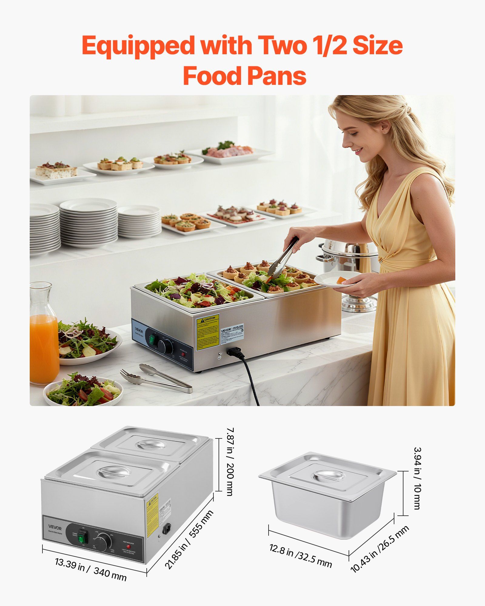 Commercial Food Warmer, 1200W  - Bain Marie Food Warmer avaliação e preço