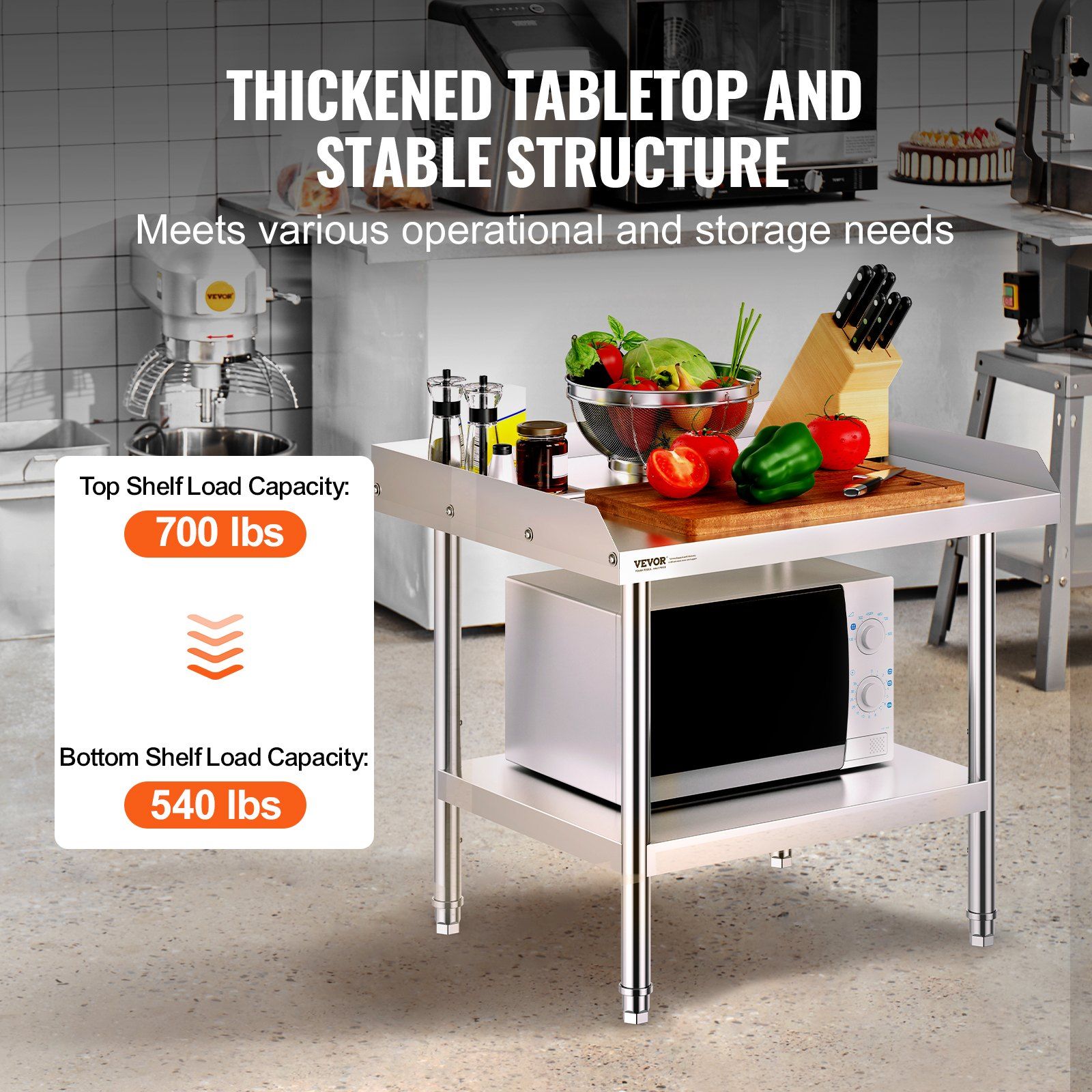 Durable Stainless Steel Work T - Commercial Kitchen Backsplash avaliação e preço