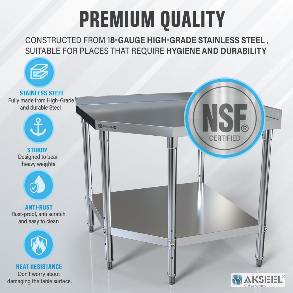 StainlSteel Work Table - ood P - Commercial Kitchen Backsplash avaliação e preço