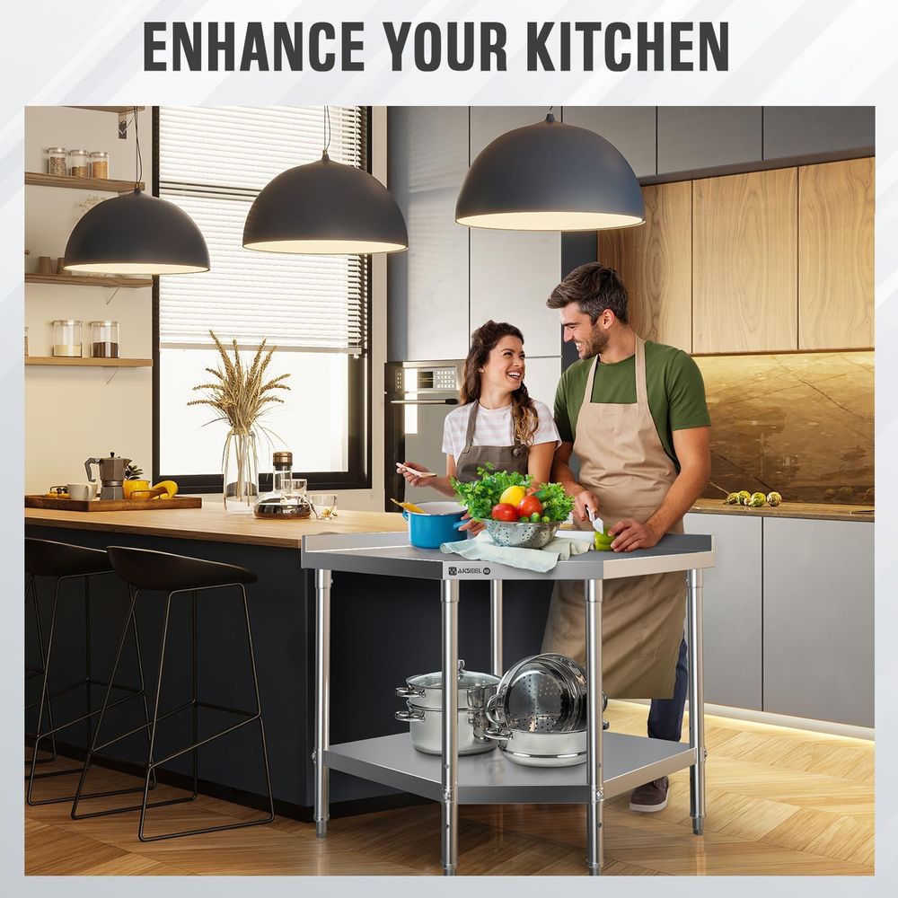 StainlSteel Work Table - ood P - Commercial Kitchen Backsplash avaliação e preço