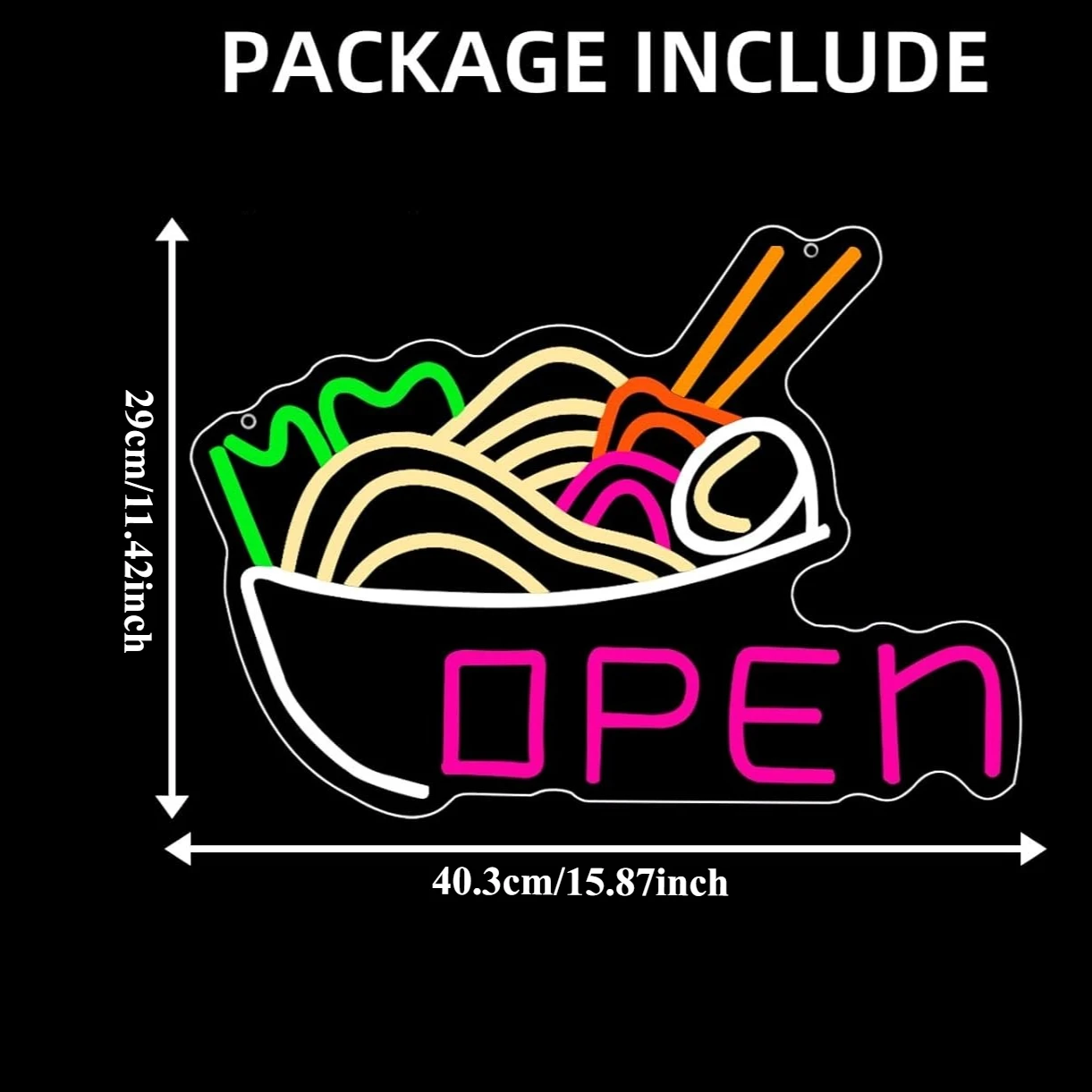 Ramen Bowl Neon Light Open LED - Commercial Kitchen Store avaliação e preço