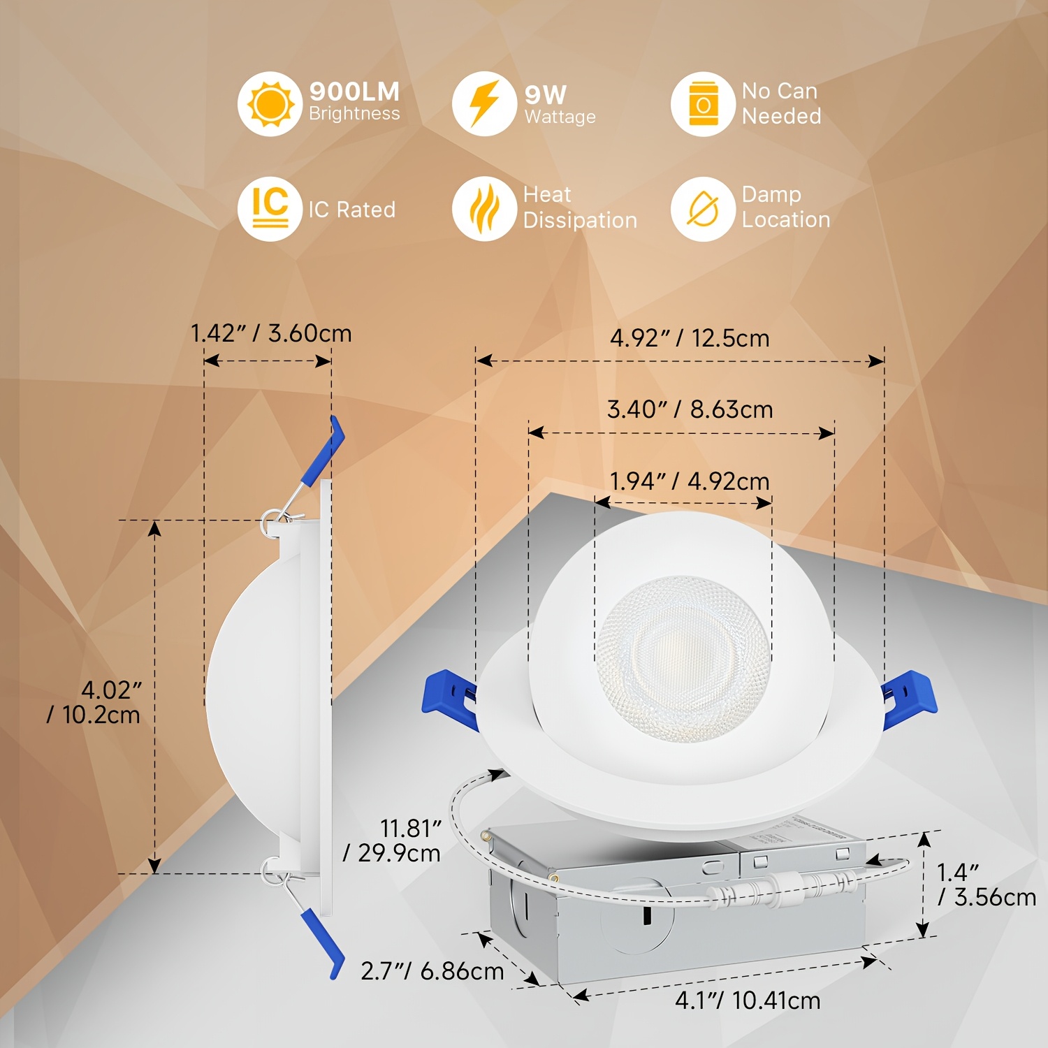 4/6/12 Pack 4-Inch Gimbal LED  - Commercial Kitchen In Residential Home avaliação e preço