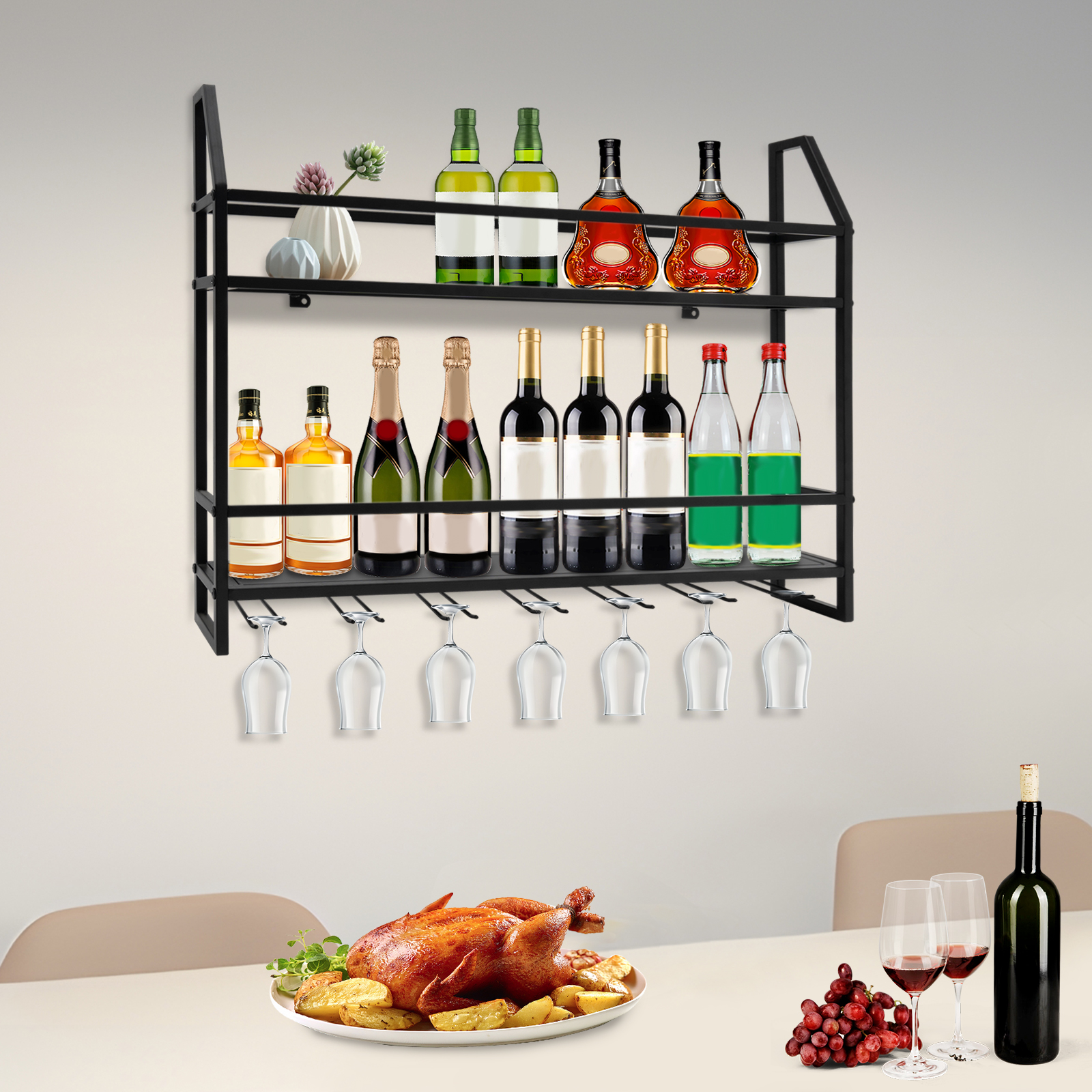 Double-layer Wine Rack Wall-Mo - Commercial Kitchen Shed avaliação e preço