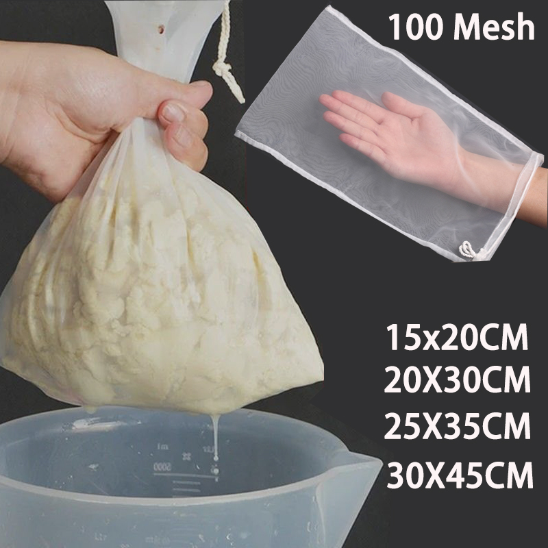 100 Mesh Nylon Filter Nut Milk - Commercial Kitchen Oil Filter avaliação e preço