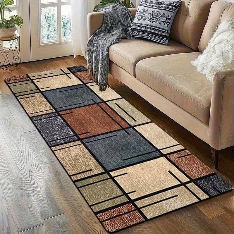Modern Geometric Patchwork Run - Commercial Kitchen Floor avaliação e preço