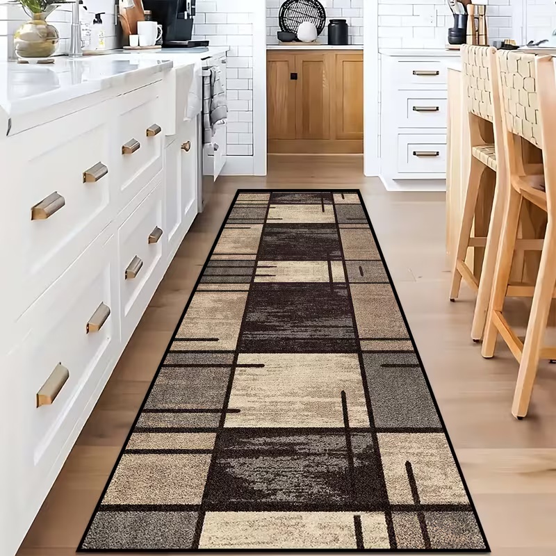 Modern Geometric Patchwork Run - Commercial Kitchen Floor avaliação e preço