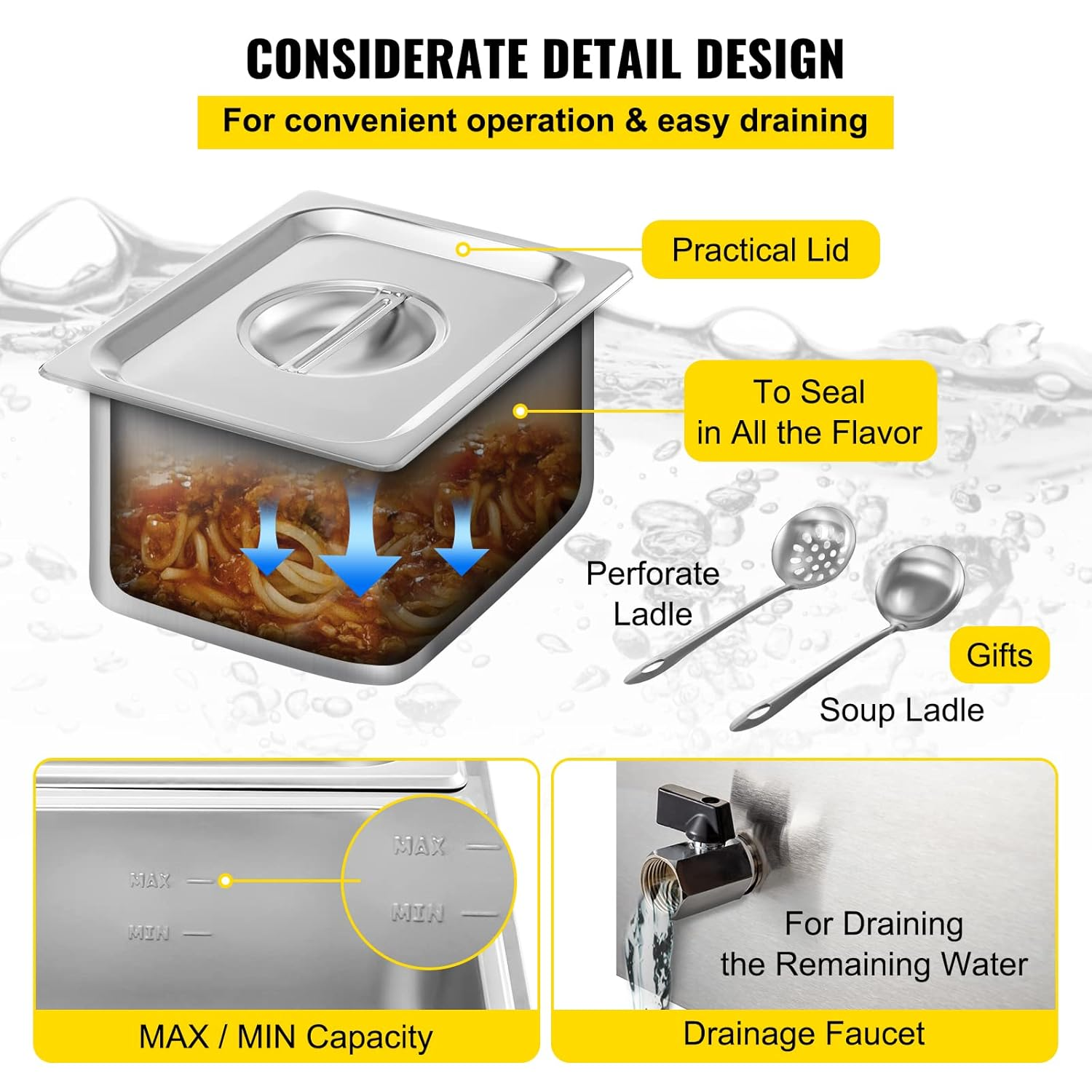 6 Tanks Commercial Bain Marie  - Bain Marie Food Warmer avaliação e preço