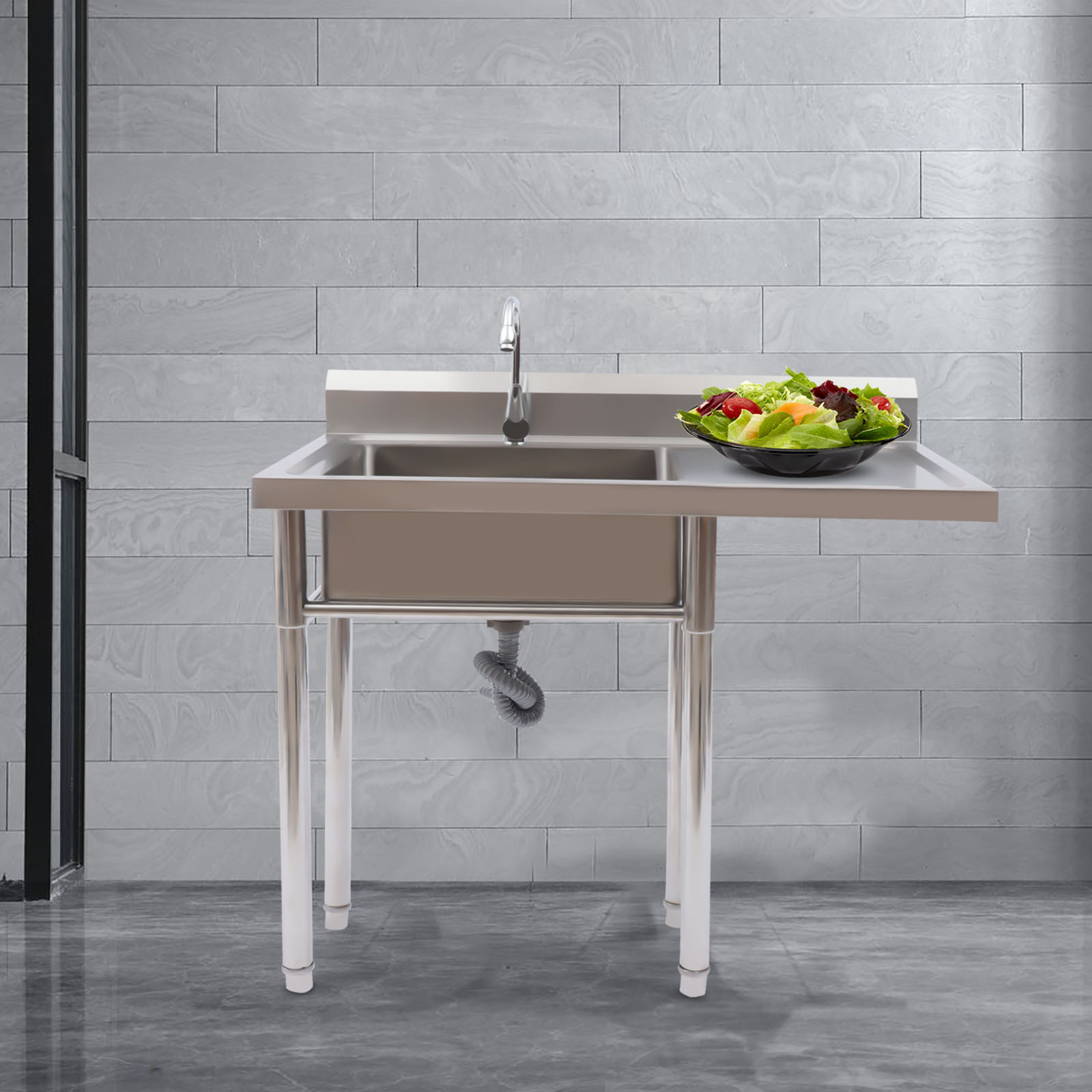 Stainless Steel Sink with Fauc - Commercial Kitchen Backsplash avaliação e preço