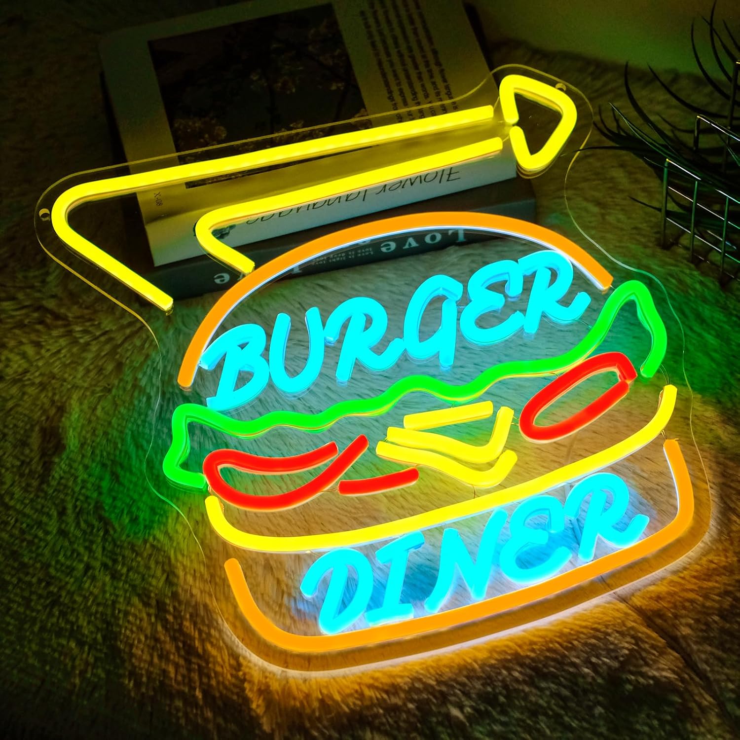 Burger Neon Sign Bussiness Art - Commercial Kitchen Store avaliação e preço