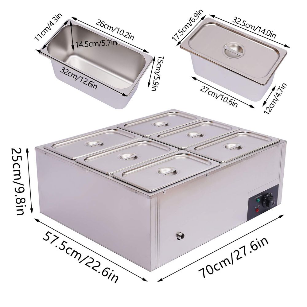 850W Commercial Electric Food  - Bain Marie Food Warmer avaliação e preço