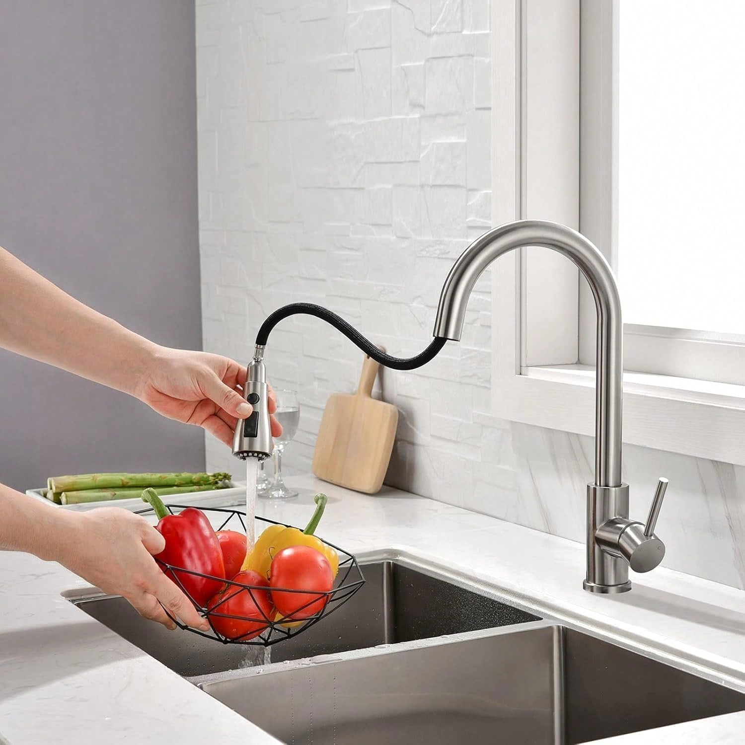 1 Pc Kitchen Tap With Pull-Dow - Commercial Kitchen Tap With Spray avaliação e preço