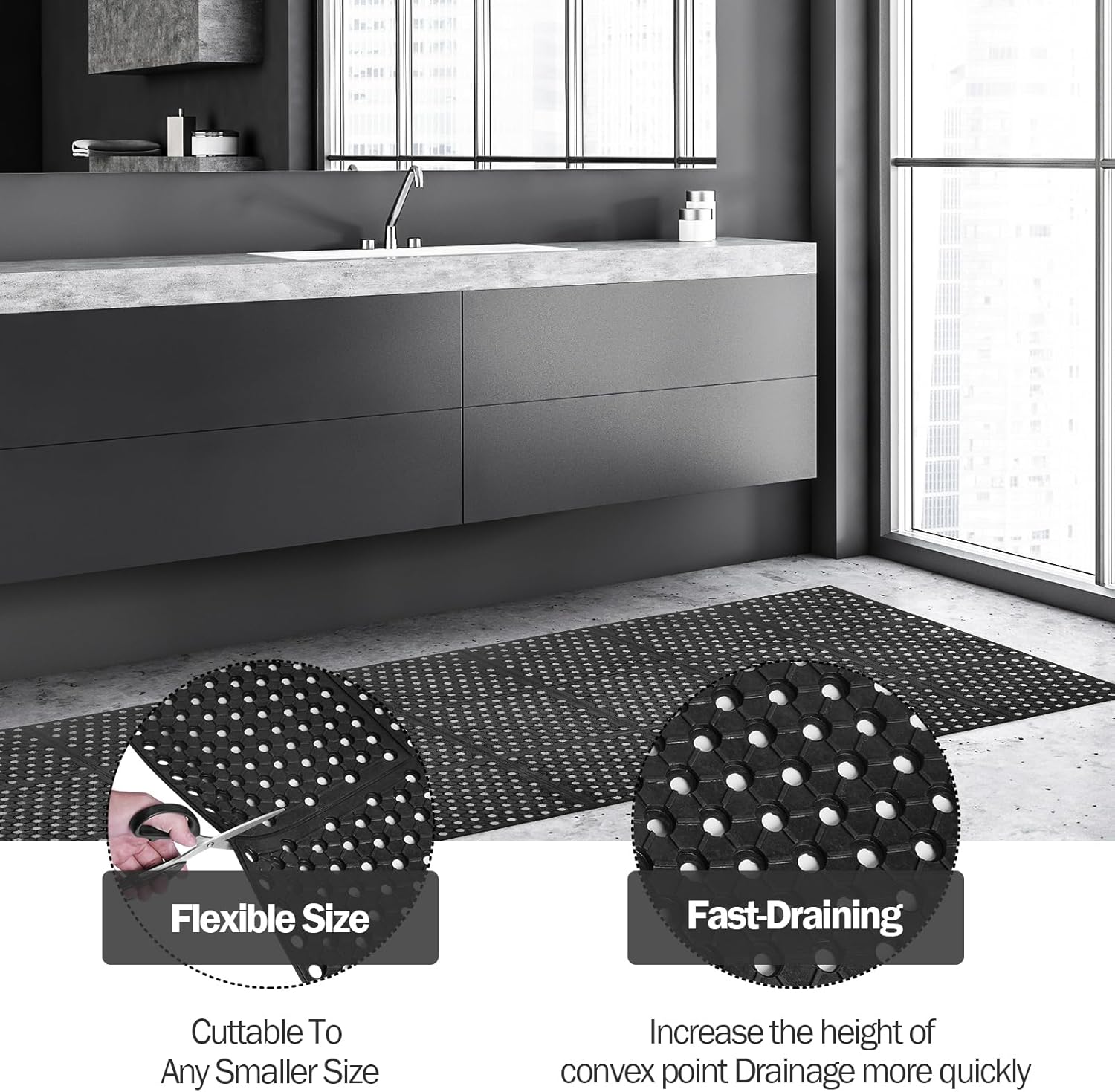 Anti-Fatigue Drainage Rubber M - Commercial Kitchen Floor avaliação e preço