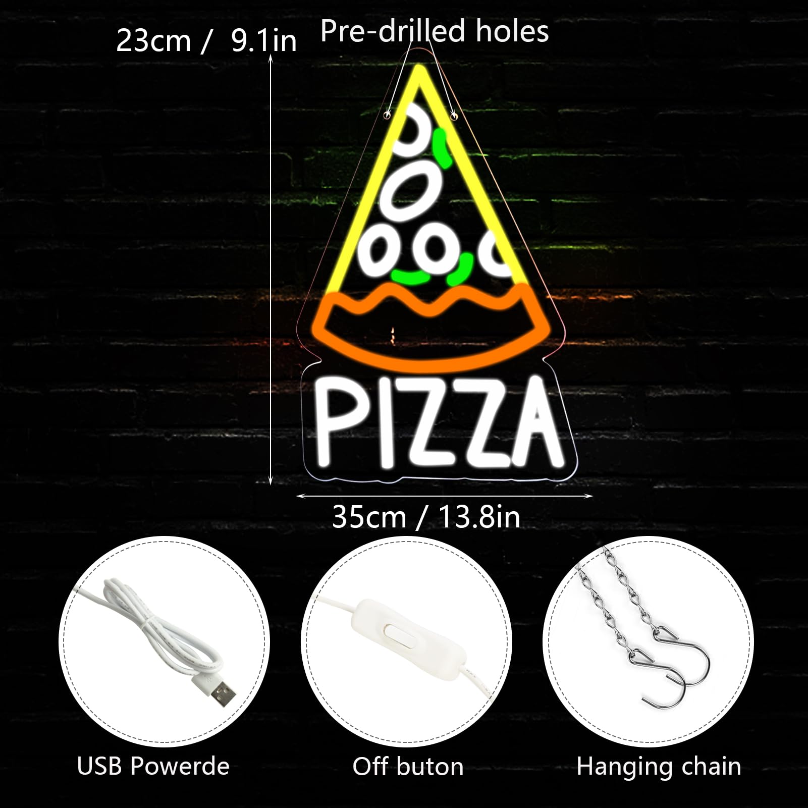 Pizza Neon Sign for Pizzeria B - Commercial Kitchen Store avaliação e preço