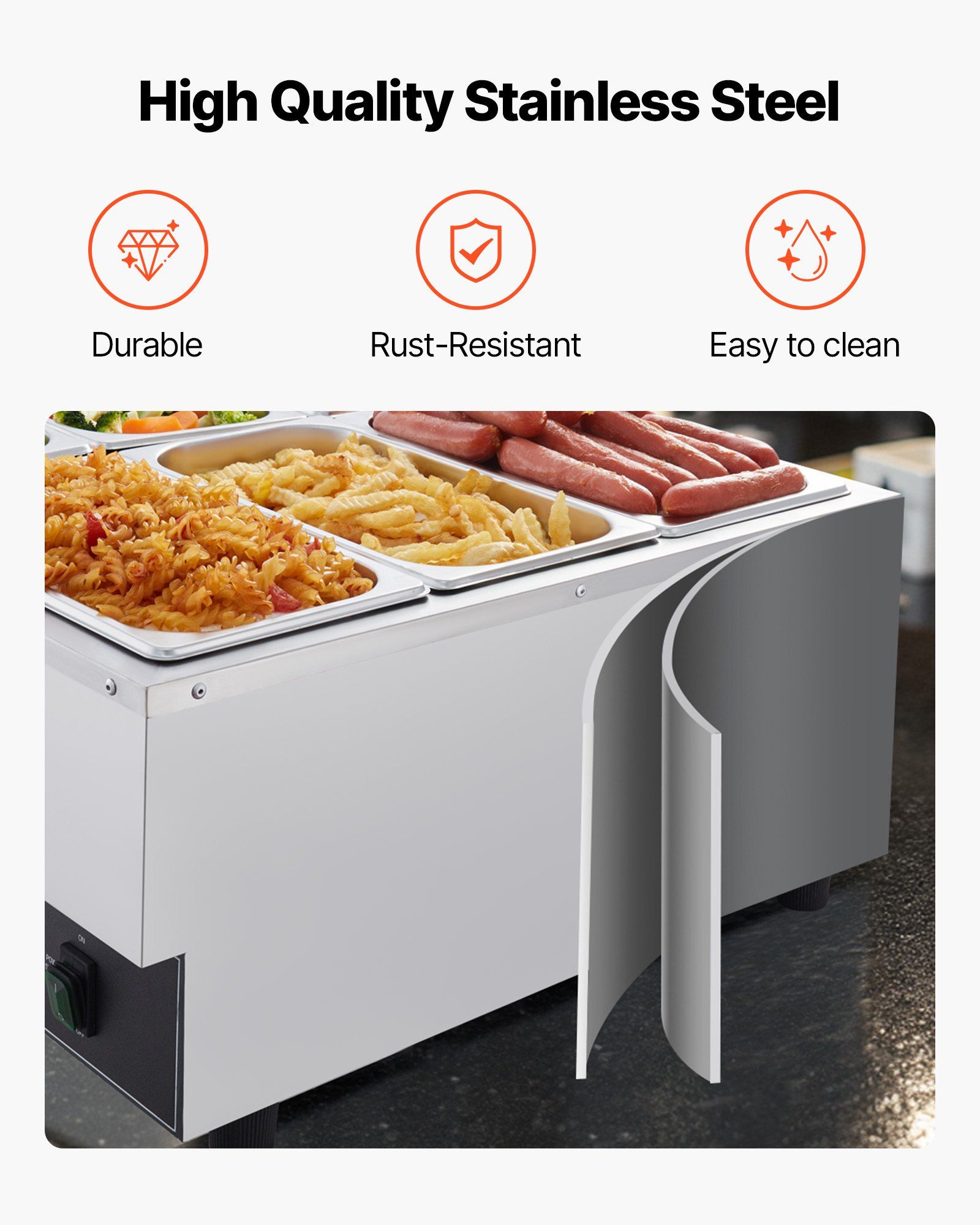 Commercial Food Warmer, 1500W  - Bain Marie Food Warmer avaliação e preço