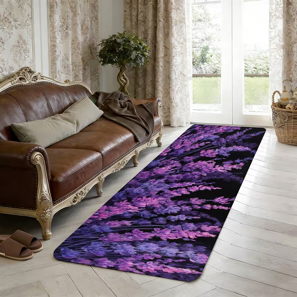 Lavender Floral Print Runner R - Commercial Kitchen Floor avaliação e preço