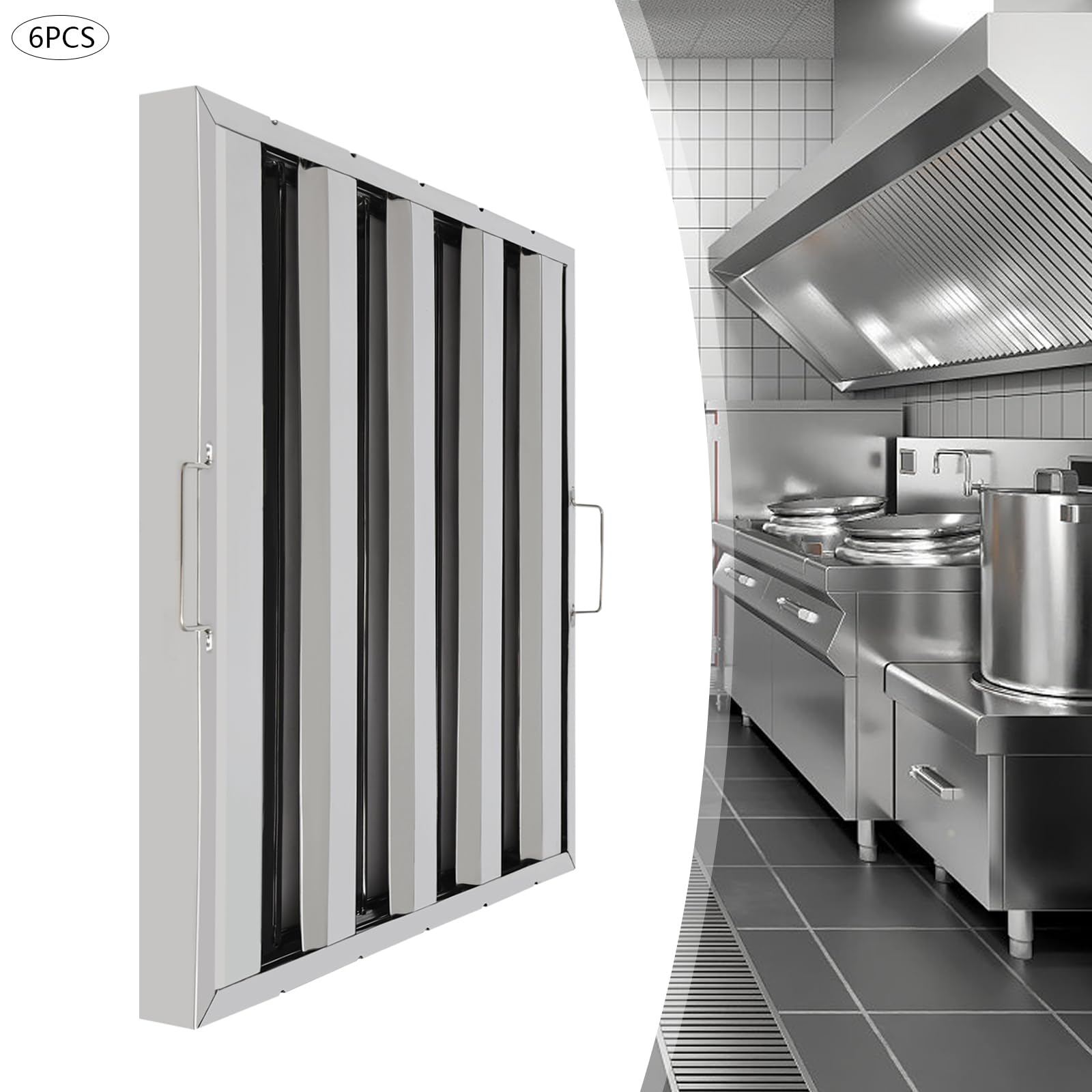 6 Pack Hood Filters, Stainless - Range Commercial Kitchen avaliação e preço