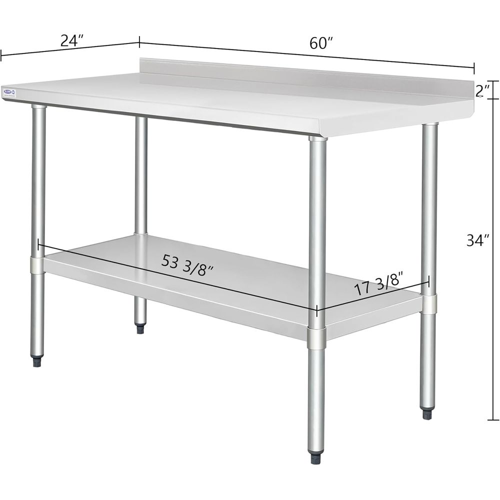 HARDURA StainlSteel Table with - Commercial Kitchen Backsplash avaliação e preço