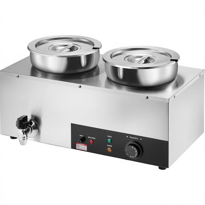 Electric Soup Warmer, Dual 7.4 - Bain Marie Food Warmer avaliação e preço