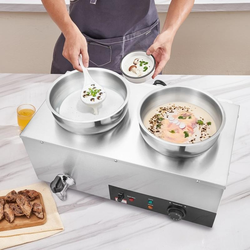 Electric Soup Warmer, Dual 7.4 - Bain Marie Food Warmer avaliação e preço