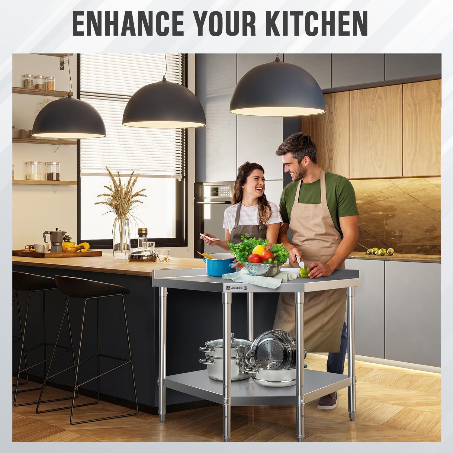 Stainless Steel Corner Work Ta - Commercial Kitchen Backsplash avaliação e preço