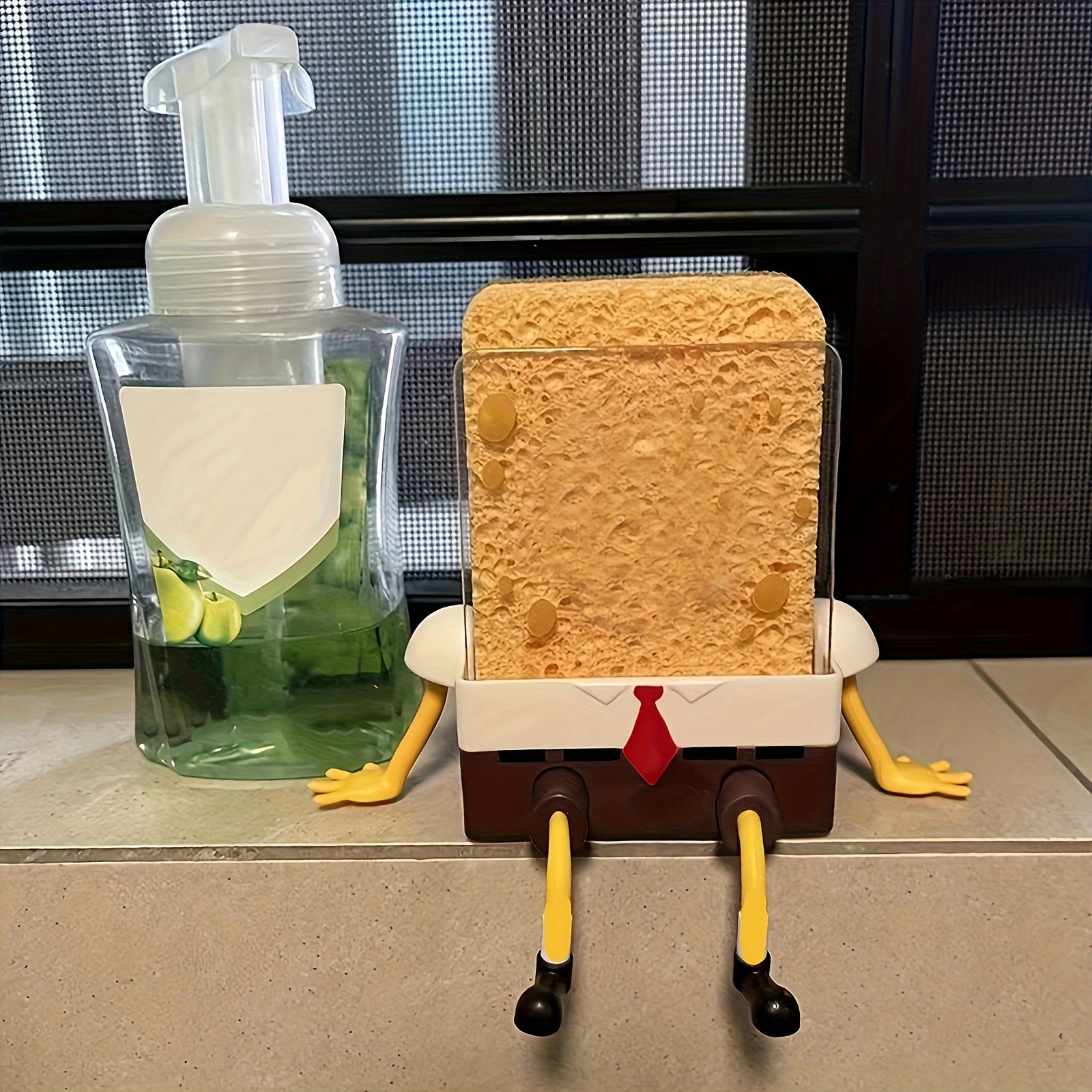 1pc Cartoon Sponge Drain Rack  - Commercial Kitchen Shed avaliação e preço