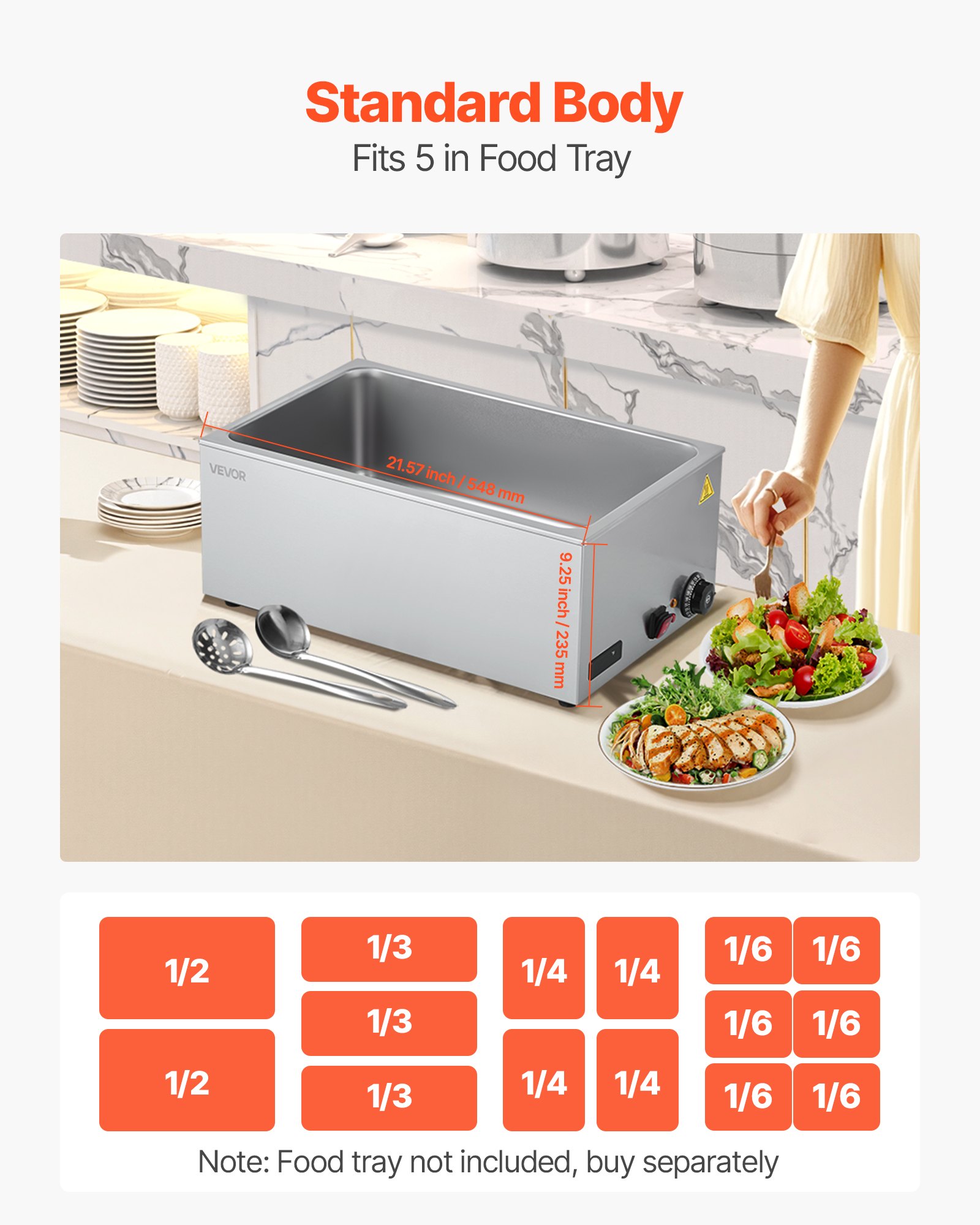 Commercial Food Warmer, 1200W  - Bain Marie Food Warmer avaliação e preço